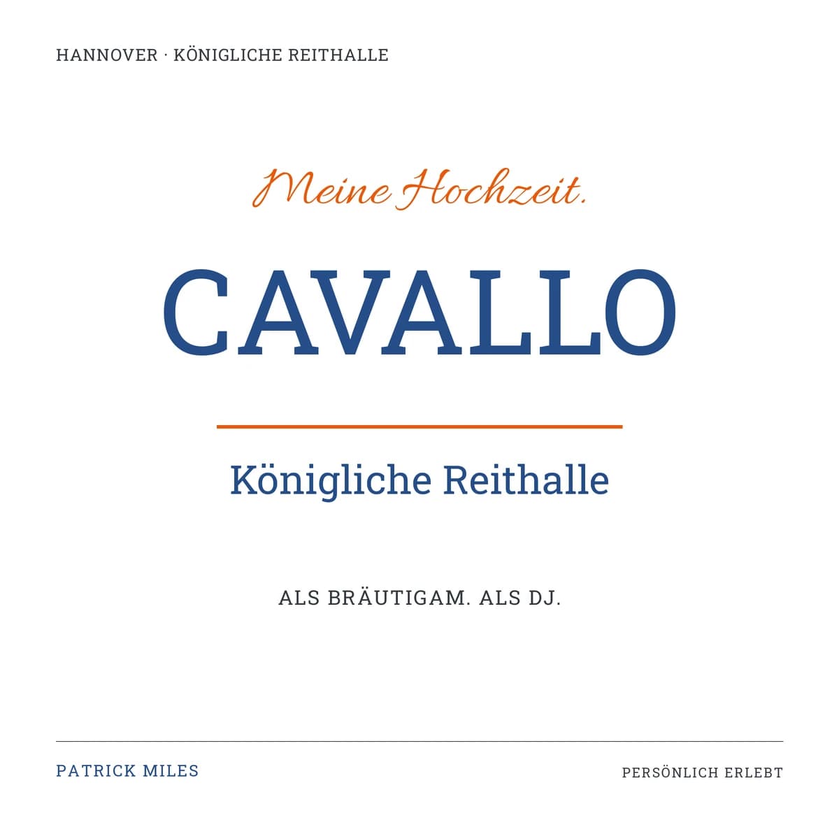 Schriftgrafik zum Beitrag: Cavallo Königliche Reithalle Hannover