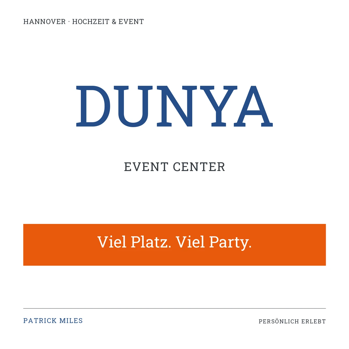 Schriftgrafik zum Beitrag: Dunya Event Center Hannover
