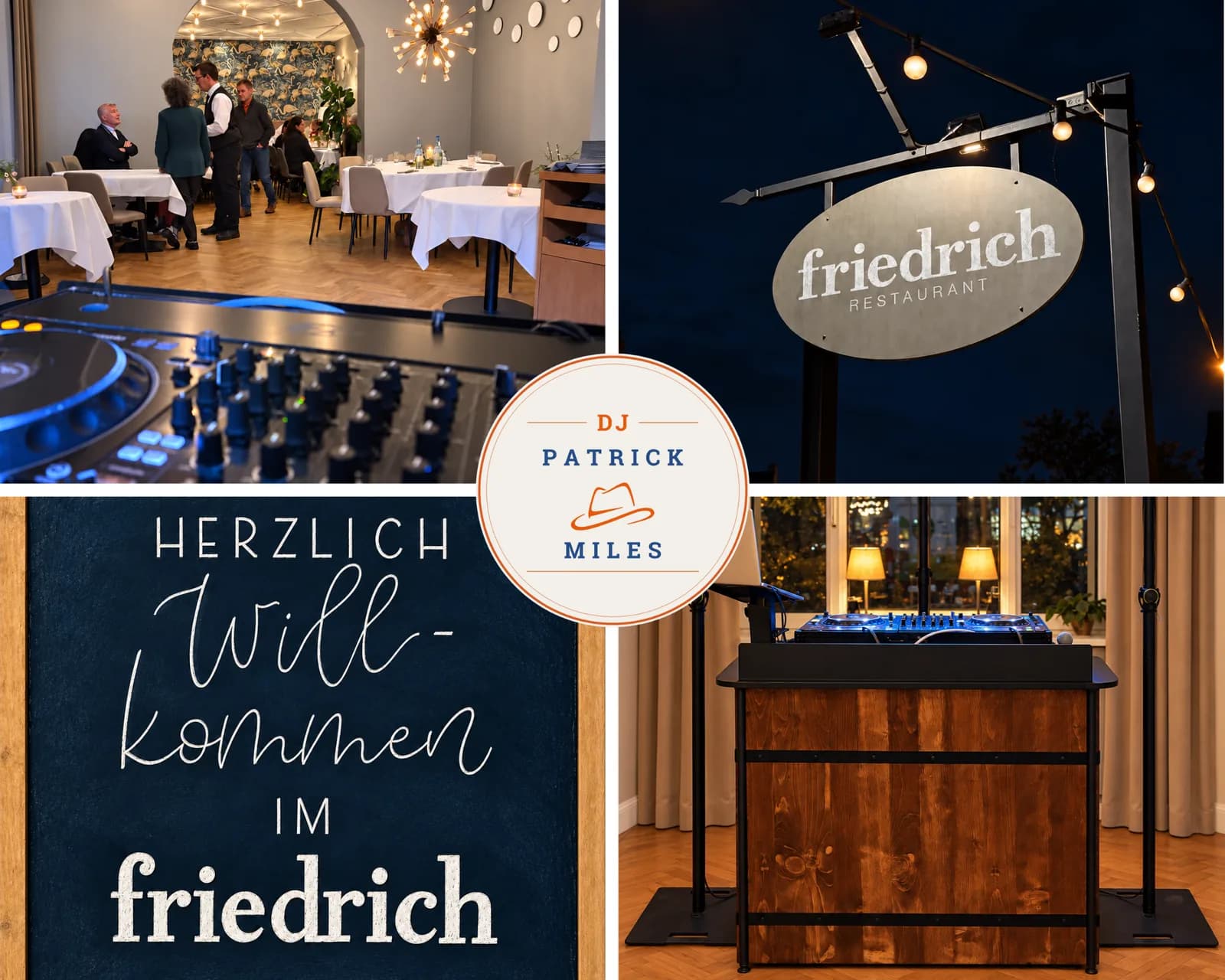 Bildcollage vom Firmenevent im Restaurant Friedrich in Berlin