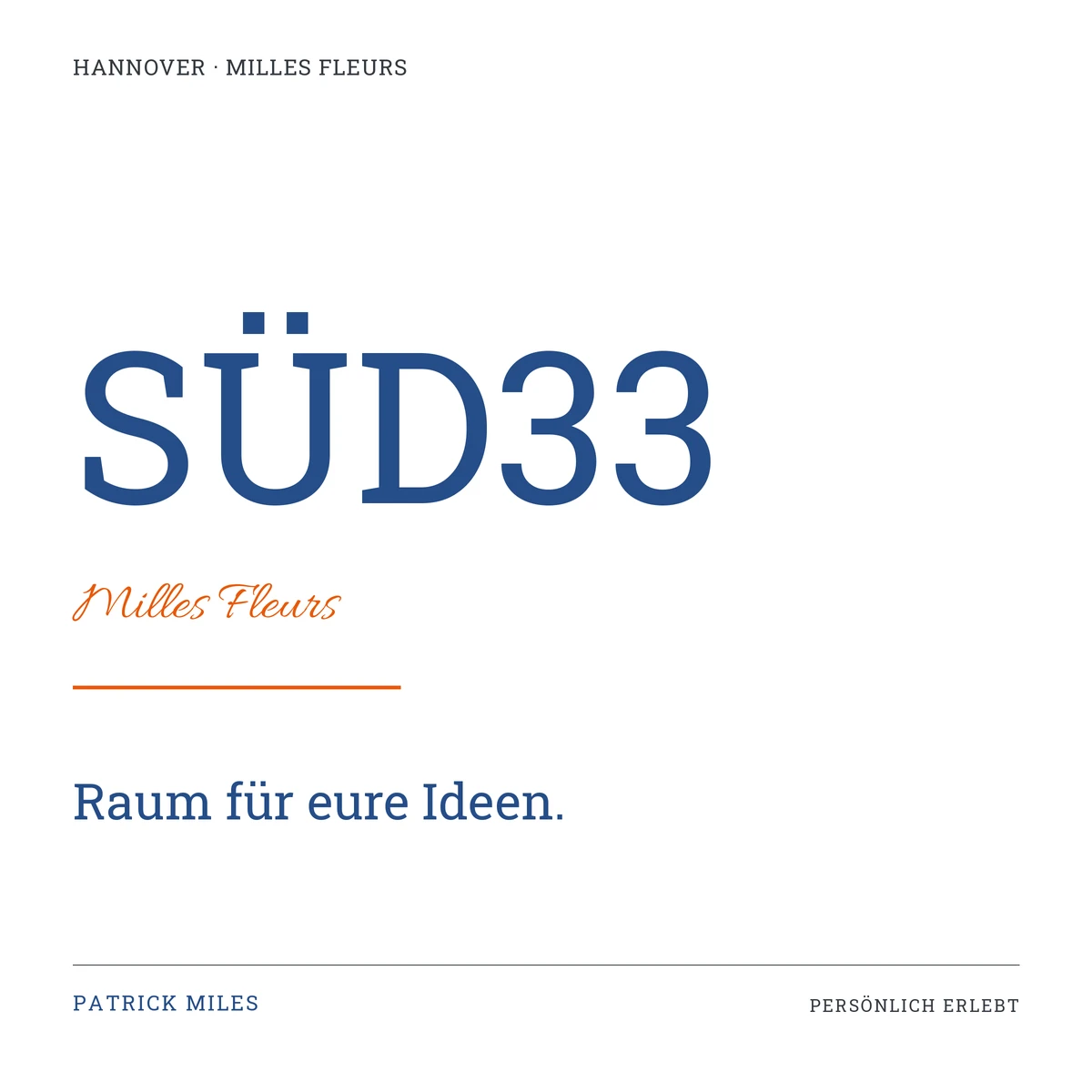 Schriftgrafik zum Beitrag: SÜD33 Hannover
